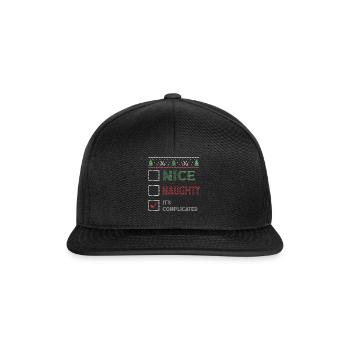Nice Naughty It's Complicated Christmas List Santa - Snapback Cap - black/black - Front