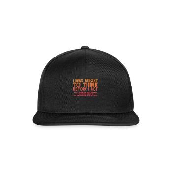 On m’a appris à penser avant le sarcasme - Casquette snapback - noir/noir - Devant