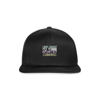 On m’a appris à penser avant de jouer le sarcasme - Casquette snapback - noir/noir - Devant
