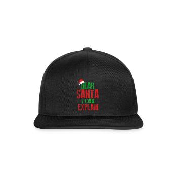 Dear Santa I Can Explain Xmas Naughty Matching - Snapback Cap - Schwarz/Schwarz - Vorne