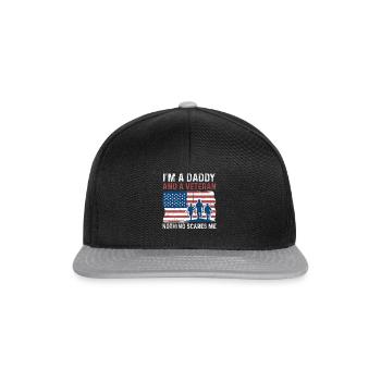 Papa rien n’effraie la Journée des vétérans américains fiers - Casquette snapback - noir/gris - Devant