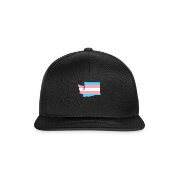 Trans Flag Washington LGBT Pride Support - Snapback Cap - black/black - Front