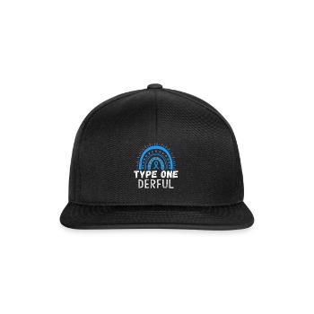 Novembre bleu Mois de sensibilisation au diabète de type 1 - Casquette snapback - noir/noir - Devant