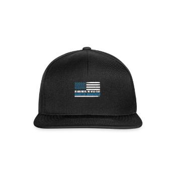 Drapeau bleu en novembre Mois de la sensibilisation au diabète - Casquette snapback - noir/noir - Devant