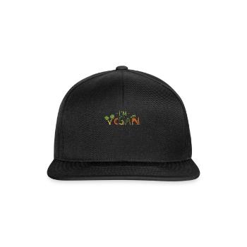 Word Vegetable Powered Vegetarian I Vegan - Snapback Cap - black/black - Front