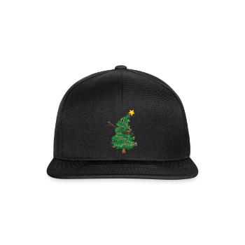December Christmas Dab Dabbing Tree Love Christmas - Snapback Cap - Schwarz/Schwarz - Vorne