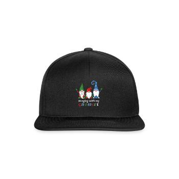 December Hanging With Gnomes Elf Love Christmas - Snapback Cap - Schwarz/Schwarz - Vorne