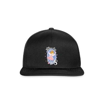 Endlich 8 Jahre Mädchen Geburtstagshirt Zauberfee - Snapback Cap - Schwarz/Schwarz - Vorne