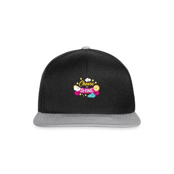 Positivity Shirt, Choose To Shine Clouds Sun Tee, - Snapback Cap - black/grey - Front