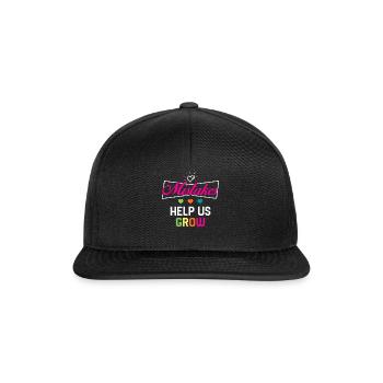 Positivity Shirt, Mistakes Help Us Grow Tee, - Snapback Cap - black/black - Front