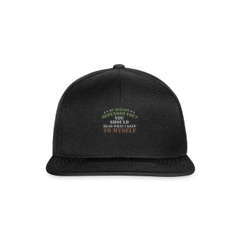 My Opinion Offended You Shirt Adult Humor Novelty - Snapback Cap - black/black - Front