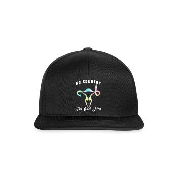 Kein Land für alte Männer, Mittelfinger Gebärmutter - Snapback Cap - Schwarz/Schwarz - Vorne