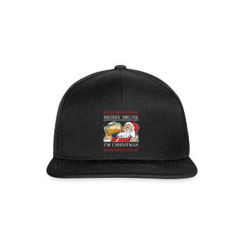 Hässlicher Dezember Betrunkener Bierliebhaber Hässliche Weihnachten - Snapback Cap - Schwarz/Schwarz - Vorne