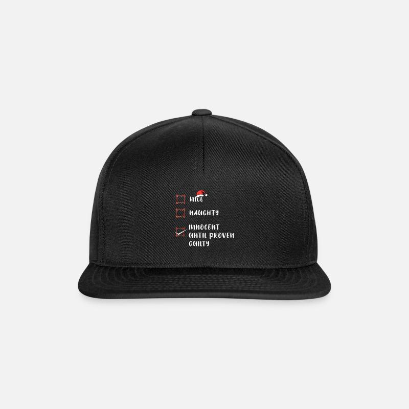 Unschuldiger Dezember Santa Witz Lustige Weihnachten - Snapback Cap - Schwarz/Schwarz