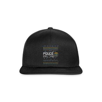Hässlicher Dezember Polizei Navidad Hässliche Weihnachten - Snapback Cap - Schwarz/Schwarz - Vorne