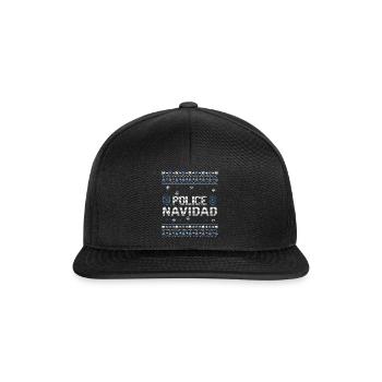 Lustige hässliche Dezember Polizei Navidad Hässliche Weihnachten - Snapback Cap - Schwarz/Schwarz - Vorne