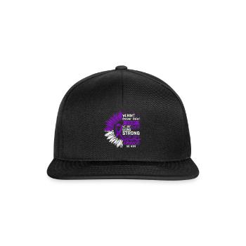 Shirt zur Sensibilisierung für häusliche Gewalt, stark sein - Snapback Cap - Schwarz/Schwarz - Vorne