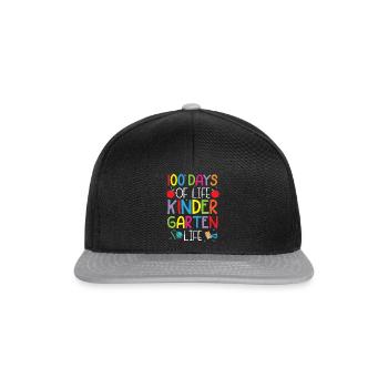 100 Days Of Living Kindergarten Life School - Snapback Cap - black/grey - Front