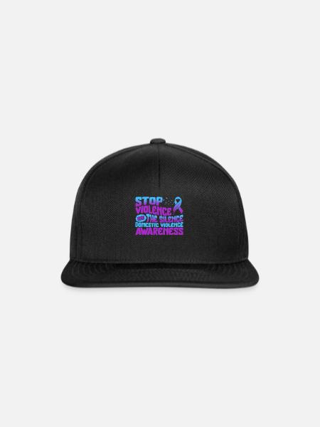 Shirt zur Sensibilisierung für häusliche Gewalt, Stop End - Snapback Cap - Schwarz/Schwarz