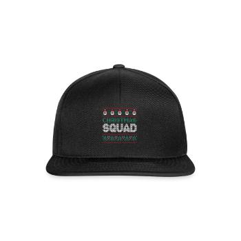 Santa Happy December Squad Hässliche Weihnachten - Snapback Cap - Schwarz/Schwarz - Vorne