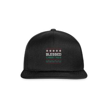 Santa Ugly Dezember Feiertag Hässliche gesegnete Weihnachten - Snapback Cap - Schwarz/Schwarz - Vorne