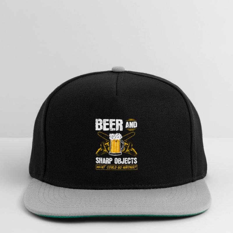 Beer Sharp Objects What Could Go Wrong Chainsaw Snapback Cap