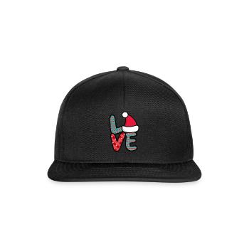 Christmas Hat Santa Love - Snapback Cap - Schwarz/Schwarz - Vorne