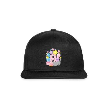 Chemise d’anniversaire Chaton enfin fille de 8 ans - Casquette snapback - noir/noir - Devant