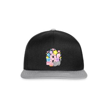 Chemise d’anniversaire Chaton enfin fille de 8 ans - Casquette snapback - noir/gris - Devant