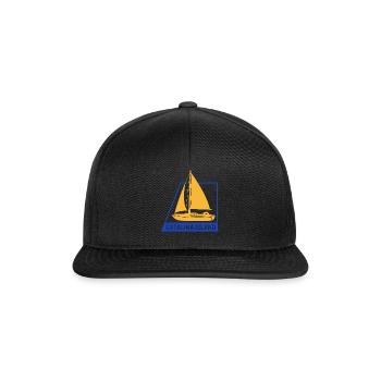 Catalina Island Hemd, Segelboot Liebhaber - Snapback Cap - Schwarz/Schwarz - Vorne