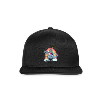Dabbing Licorne Riding T Rex Garçons Filles Halloween - Casquette snapback - noir/noir - Devant