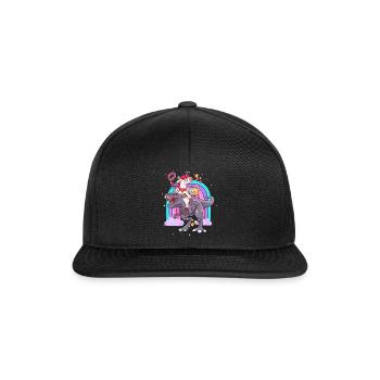 Dabbing Licorne Riding T Rex Garçons Filles Halloween - Casquette snapback - noir/noir - Devant