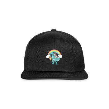 Dabbing Licorne Riding T Rex Garçons Filles Halloween - Casquette snapback - noir/noir - Devant