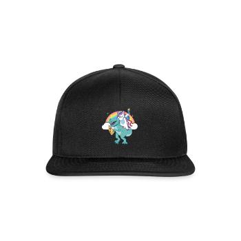 Dabbing Licorne Riding T Rex Garçons Filles Halloween - Casquette snapback - noir/noir - Devant