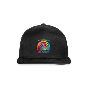 Tous les enfants cool lisent des livres arc-en-ciel en chemise - Casquette snapback - noir/noir - Devant