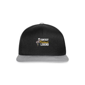 Fantasy Fußball Legende Auto Draft Sport Lover - Snapback Cap - Schwarz/Grau - Vorne