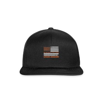 September Orange Ribbon Leukemia Cancer Awareness - Snapback Cap - Schwarz/Schwarz - Vorne