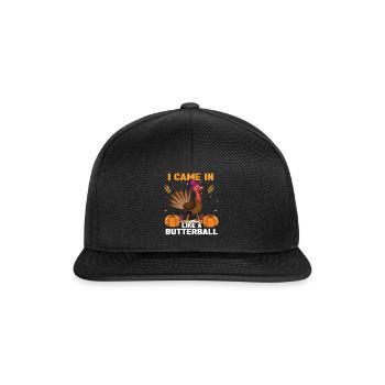 Funny Pumpkin And Turkey Fall Autumn Thanksgiving - Snapback Cap - black/black - Front