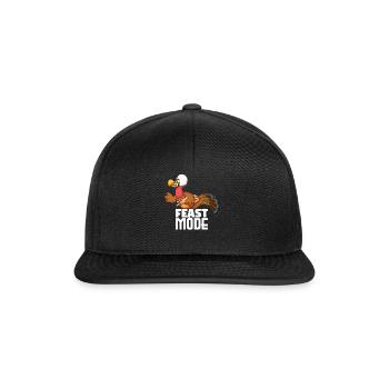 Rugby Turkey Mode Football Fan Thanksgiving - Snapback Cap - Schwarz/Schwarz - Vorne
