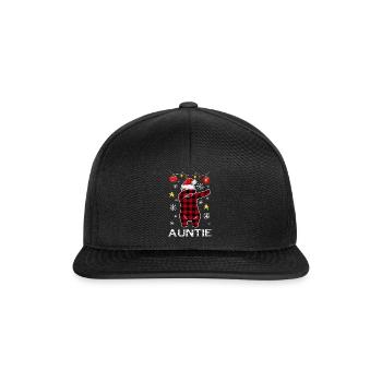 Plaid Bear Dabbing für Tante Dezember Weihnachten - Snapback Cap - Schwarz/Schwarz - Vorne