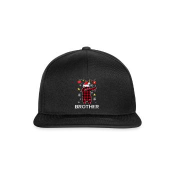 Plaid Bear Dabbing für Bro Dezember Weihnachten - Snapback Cap - Schwarz/Schwarz - Vorne