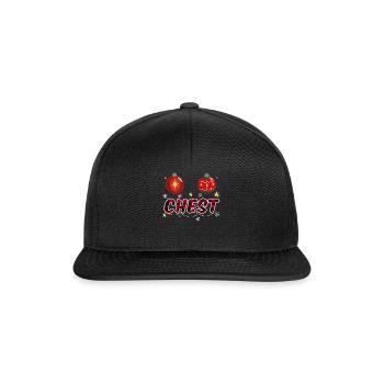 Kastanien Kastanien Nüsse Witz Lustige Weihnachten - Snapback Cap - Schwarz/Schwarz - Vorne