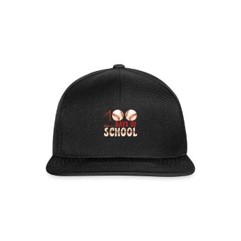 Baseball Ball Schüler 100. Tag 100 Tage Schule - Snapback Cap - Schwarz/Schwarz - Vorne
