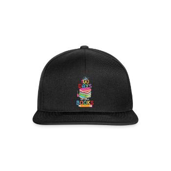 Schüler 100. Tag in Büchern 100 Tage Schule - Snapback Cap - Schwarz/Schwarz - Vorne