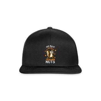 Schüler 100. Tag Lehrer Nüsse 100 Tage Schule - Snapback Cap - Schwarz/Schwarz - Vorne