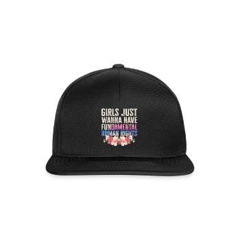 Les filles veulent simplement avoir des droits humains fondamentaux - Casquette snapback - noir/noir - Devant