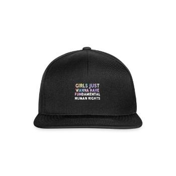 Les filles veulent juste avoir des droits humains fondamentaux - Casquette snapback - noir/noir - Devant