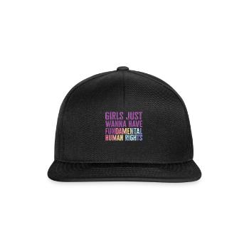 Les filles veulent juste avoir des droits humains fondamentaux - Casquette snapback - noir/noir - Devant