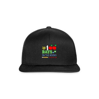 Bleistift 100. Tag in Büchern 100 Tage Schule - Snapback Cap - Schwarz/Schwarz - Vorne