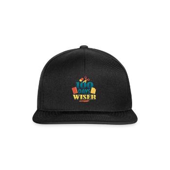 Books Pen 100th Day Wiser 100 Days Of School - Snapback Cap - black/black - Front